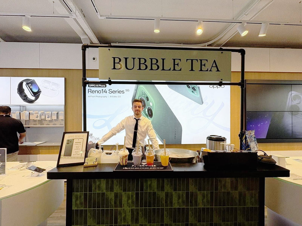 Bubble tea-bar bij een opening