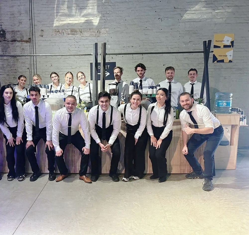 Het team van barista’s en bartenders van MR. Catering