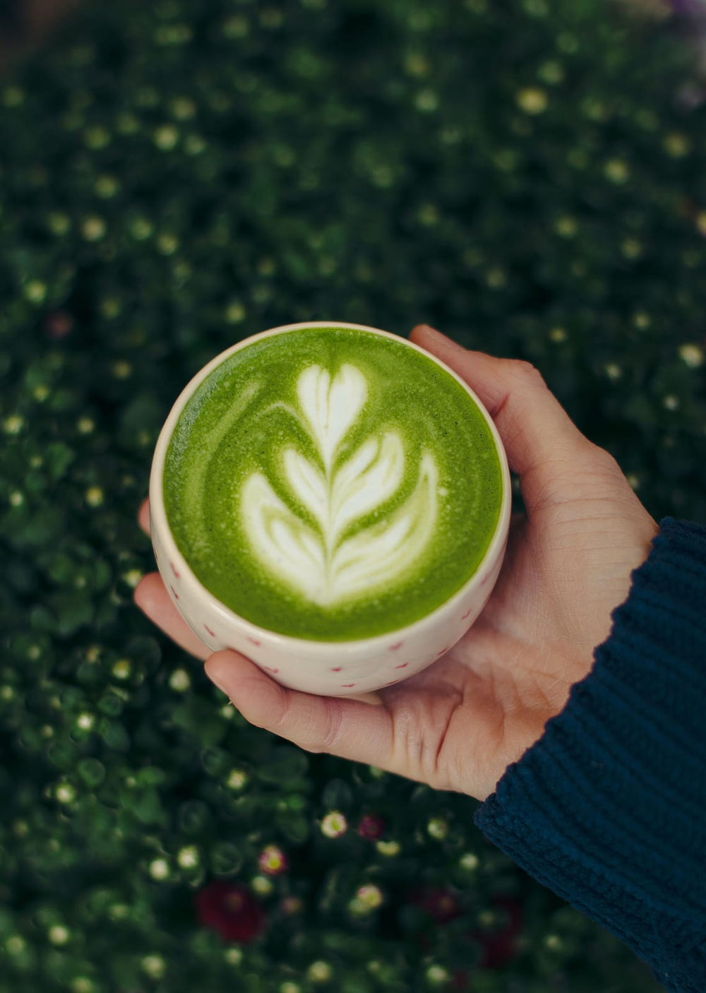 Matcha latte with latte art